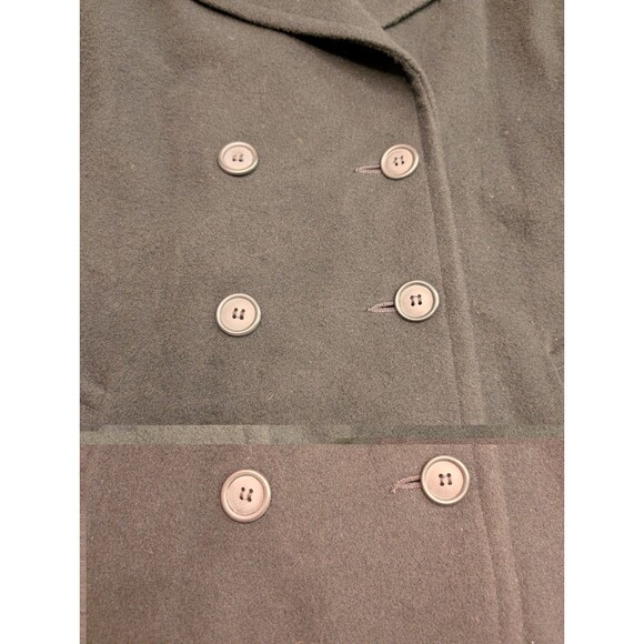 Albert Nipon Gold Label Wool/Cashmere Blend 14P Full Length Black Trench Coat - Picture 8 of 12